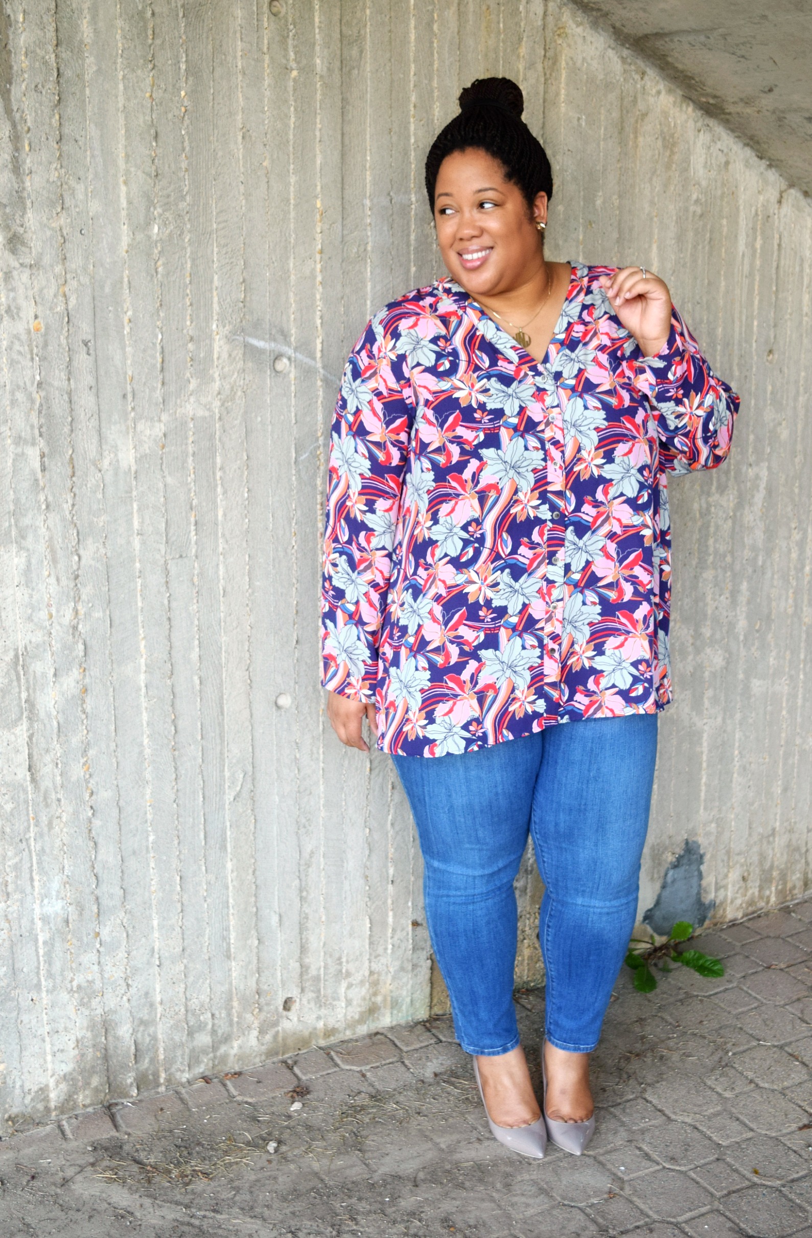 Floral Blouse and Denim