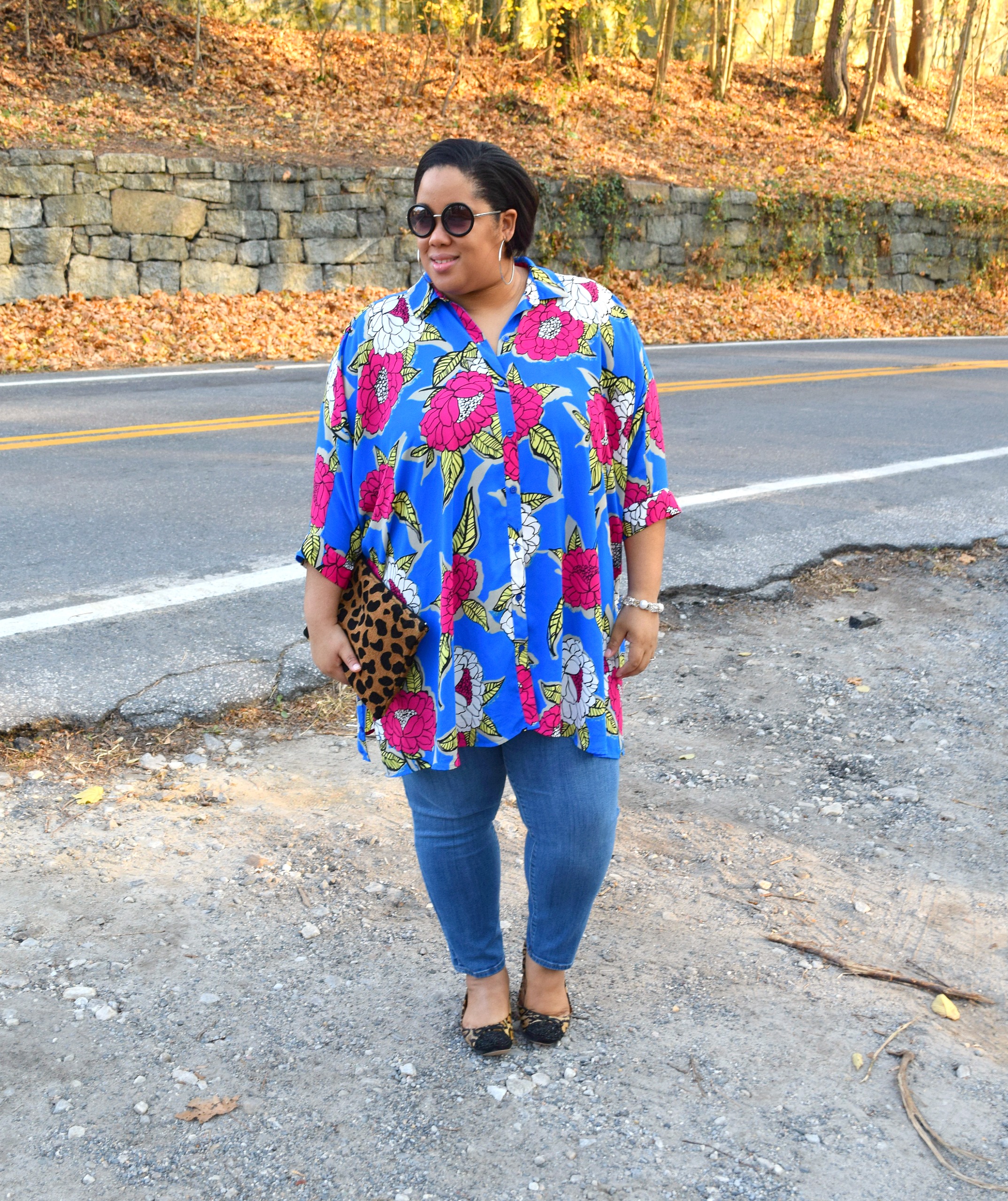 Melissa McCarthy Floral Tunic and Denim 