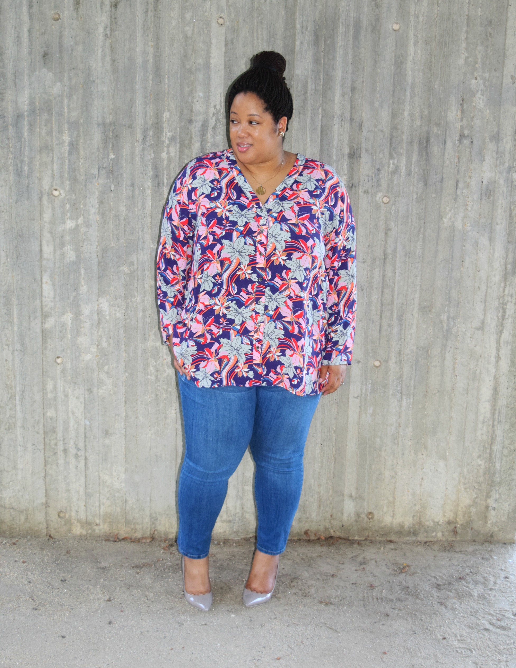 Style Denim and a Floral Blouse